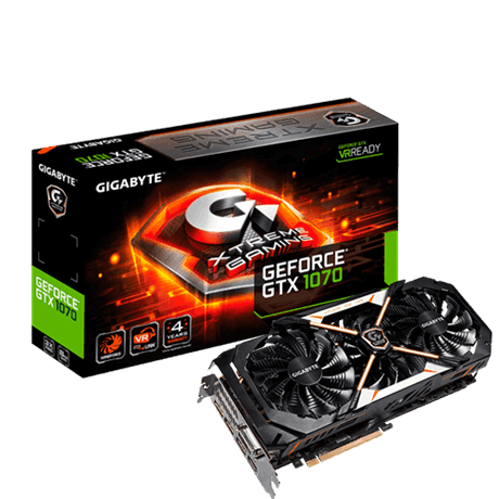 VGA Gigabyte GeForce&#174; GTX 1070 Xtreme Gaming 8GB GDDR5  _N1070XTREME-8GD _817S